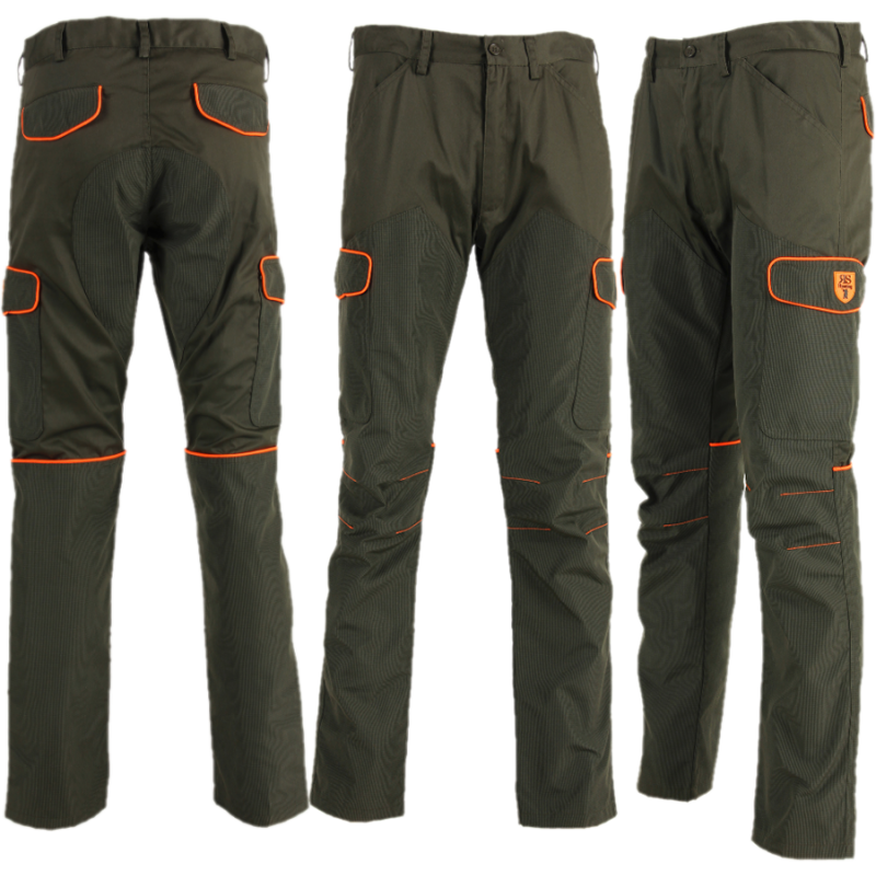 RS Hunting Pantaloni con fodera in Kevlar antispine (Verde/Arancio)